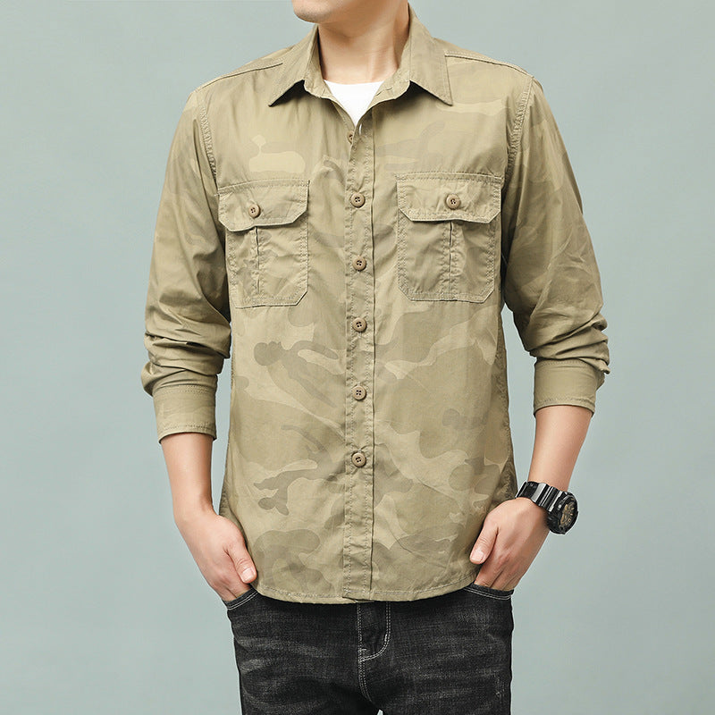 Herren Camouflage Hemd mit Taschen Drune