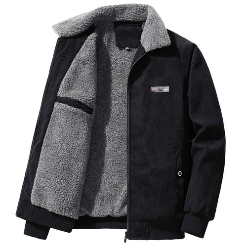 Herren Gemütliche und stylishe Cordjacke mit Fleece-Futter Drune