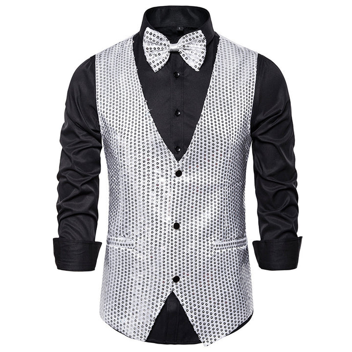 Herren stilvolle Pailletten-Weste Drune
