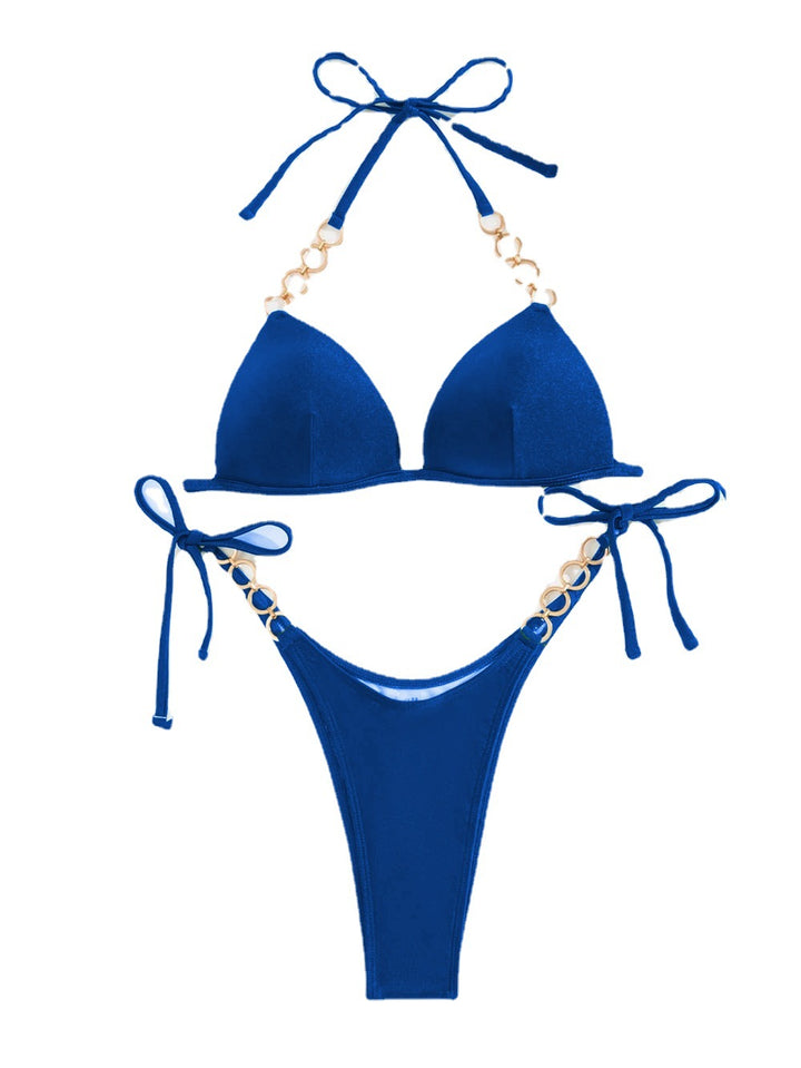 Damen Triangel-Bikini mit eleganten Gold-Details Drune