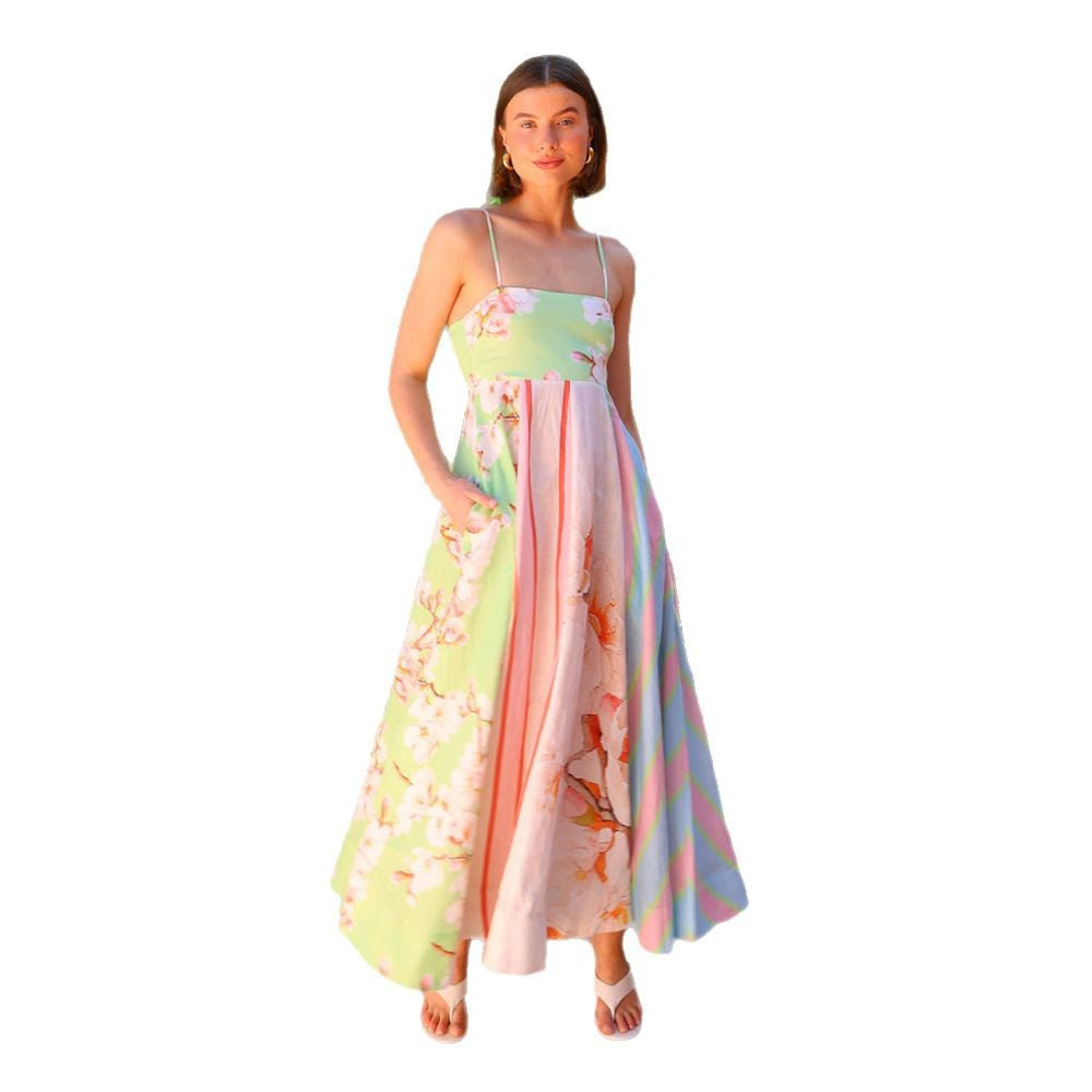 Damen Maxikleid mit verspielten Mustern und fließendem Stoff Drune