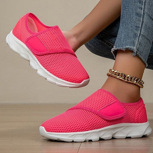 Damen Atmungsaktive Slip-On Freizeitschuhe mit verstellbarem Klettverschluss Drune