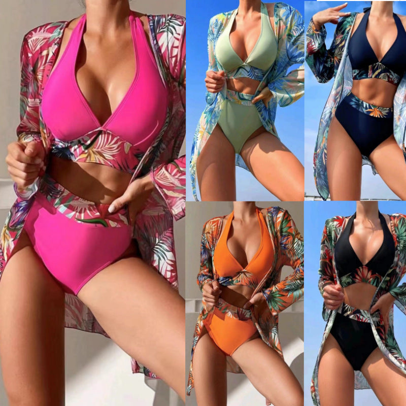 Damen Bikinikombination mit farbenfrohem Überwurf Drune