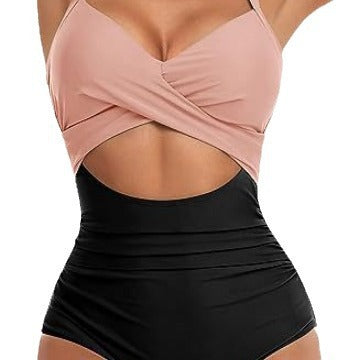 Damen Cut-Out Badeanzug mit Kreuzgurt Drune