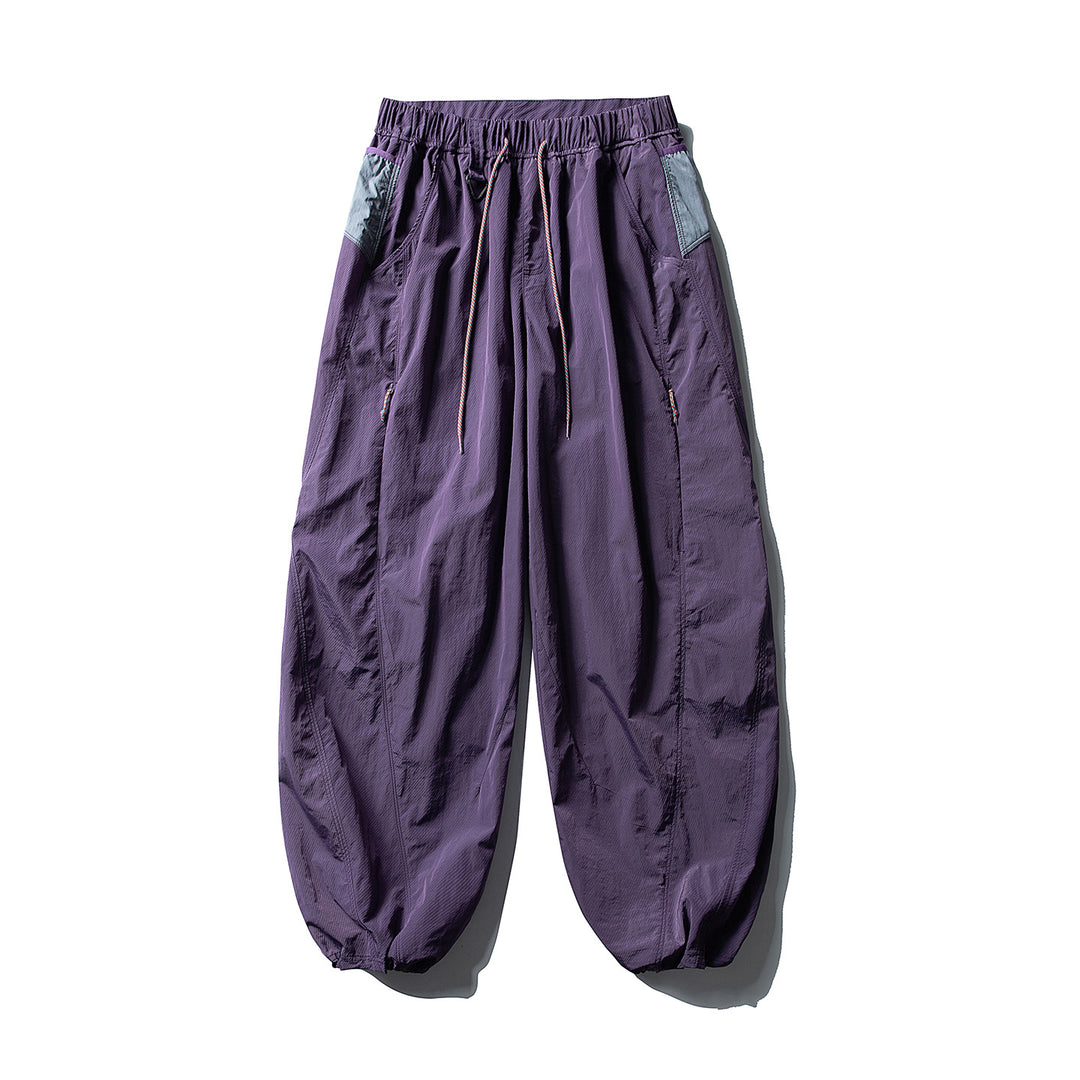 Herren Balloon-Silhouette Ripstop-Freizeit-Hose mit elastischem Tunnelzugbund, Zip-Taschen und D-Ring Drune