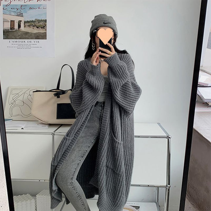 Damen weich strukturierte Strickjacke mit großen aufgesetzten Taschen Drune