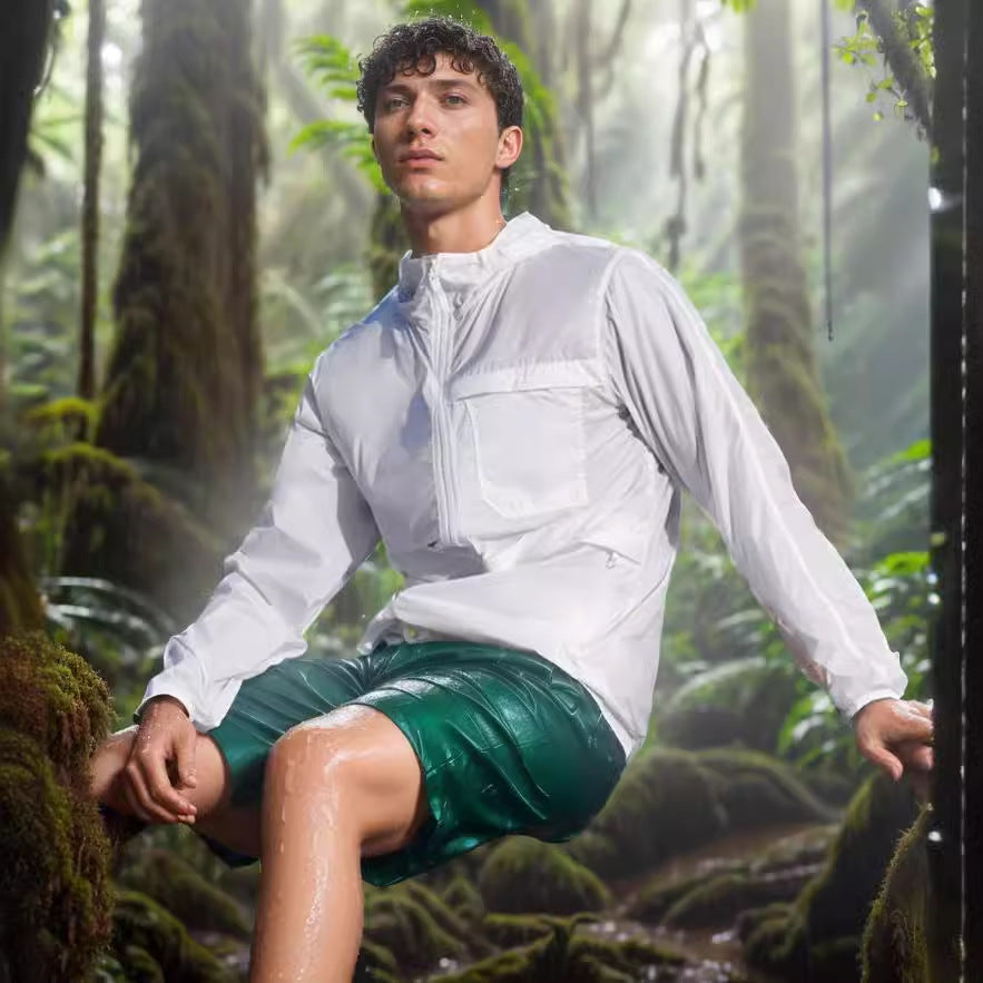 Herren leichte und atmungsaktive Outdoor-Jacke mit Kapuze Drune