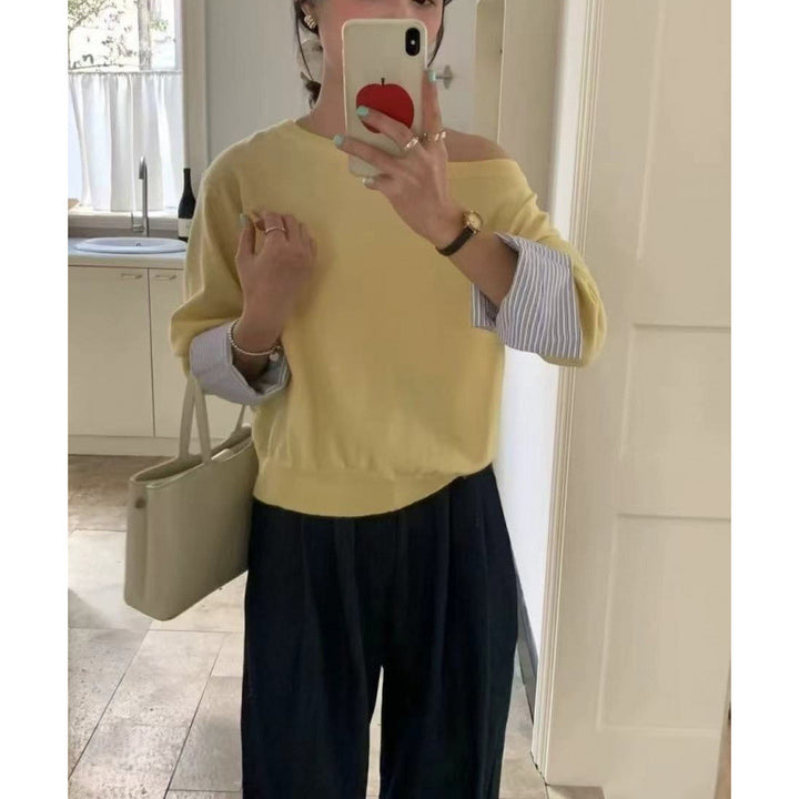Damen lässiger Pullover mit abnehmbarem Innenarm Drune