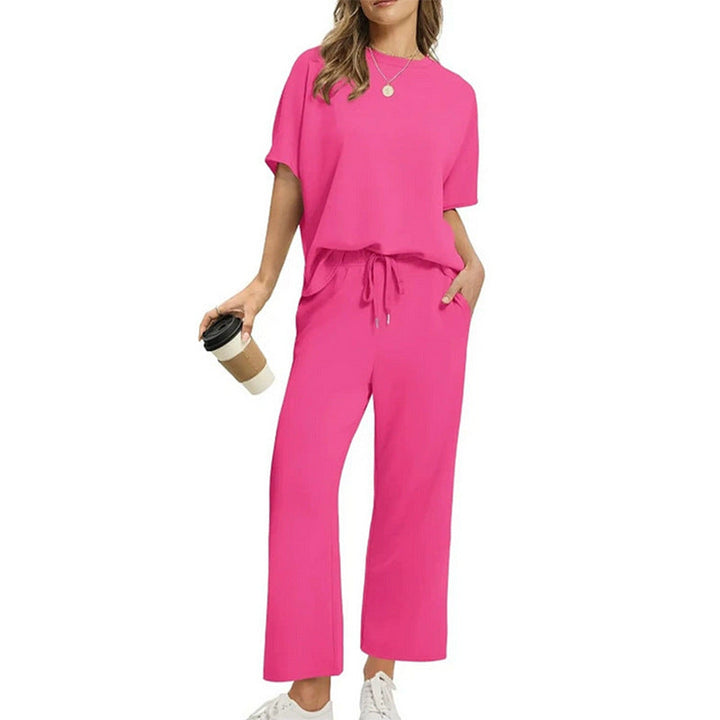 Damen Bequemes Freizeitanzug-Set mit lockerem Schnitt und stilvollen Taschen Drune