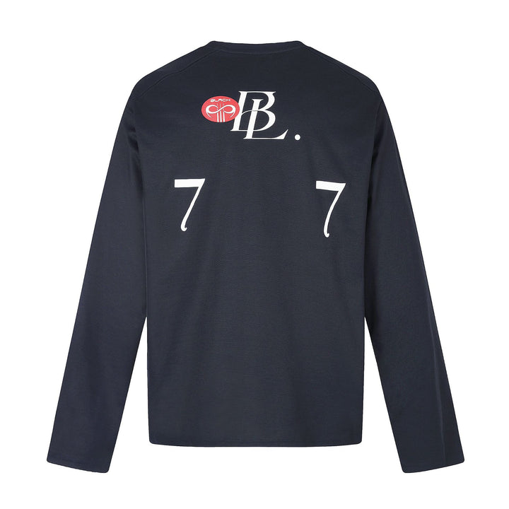 Unisex Rundhals-Sweatshirt mit großflächigem Typo-Print und gesticktem Emblem Drune