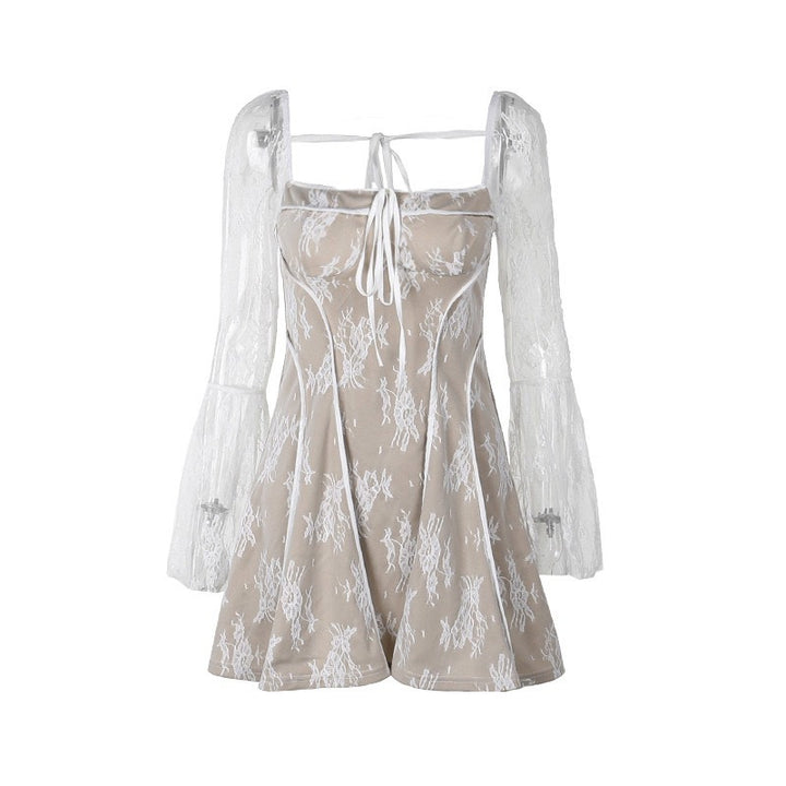Damen Spitzenkleid mit eleganter Schnürung Drune