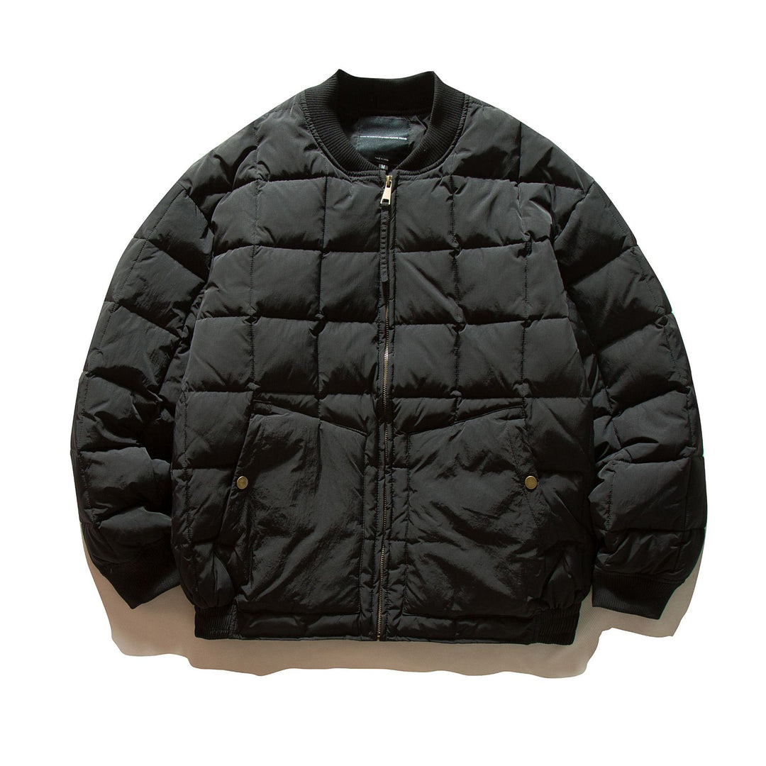 Herren Boxy-Stepp-Bomberjacke mit kubischer Wattierung und Rippenkragen Drune