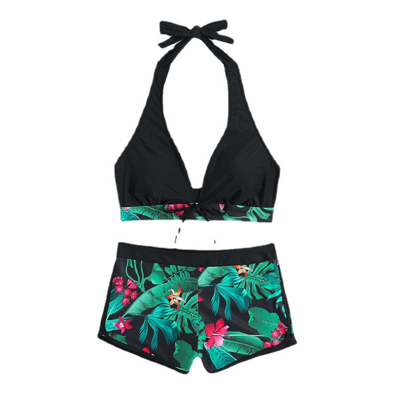 Damen Triangel-Bikini mit floralem Shorts-Design Drune