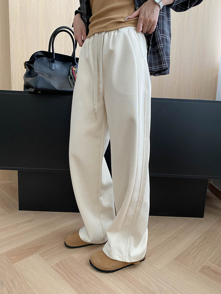 Damen lässige Sweatpants mit weitem Bein und elastischem Bund Drune