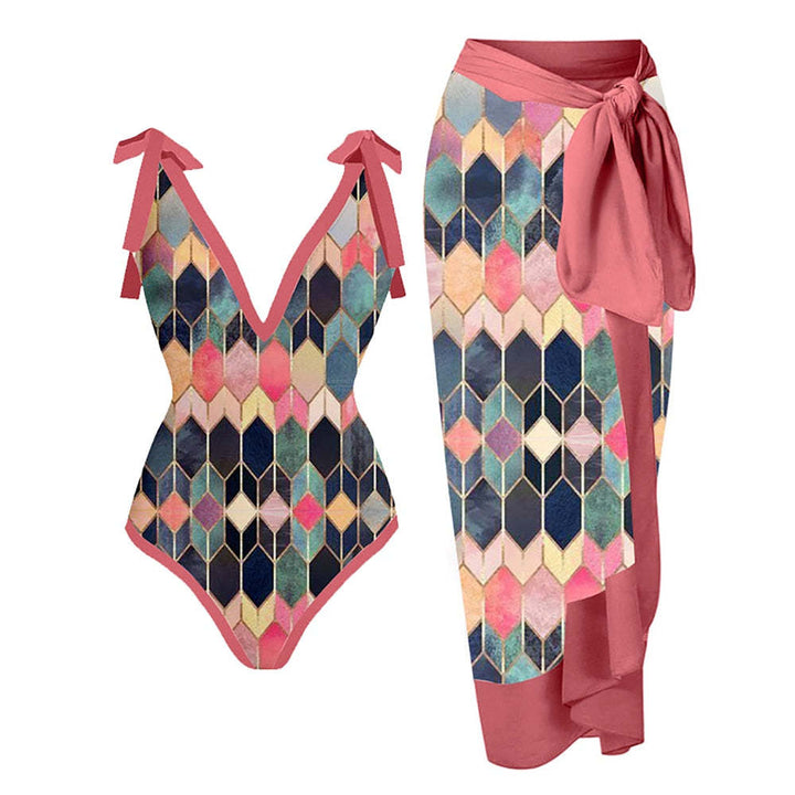 Damen Bademode-Set mit stilvollem Wickelrock Drune
