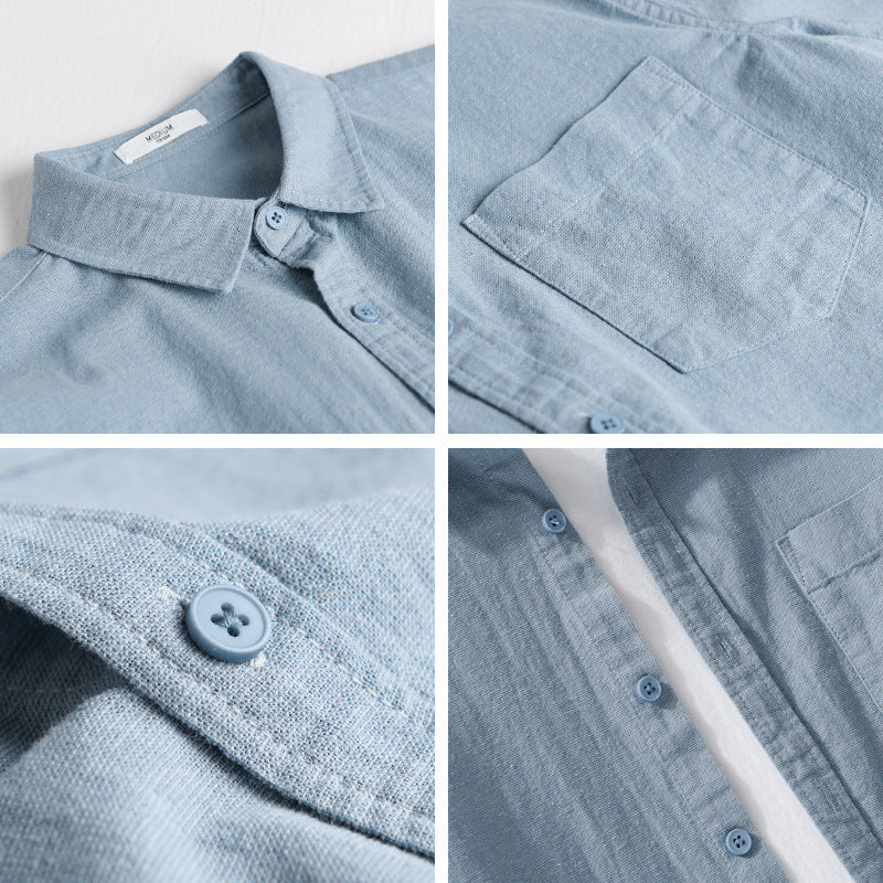 Herren Soft‑Touch Baumwollmix Overshirt im Layering‑Look mit Brusttasche Drune