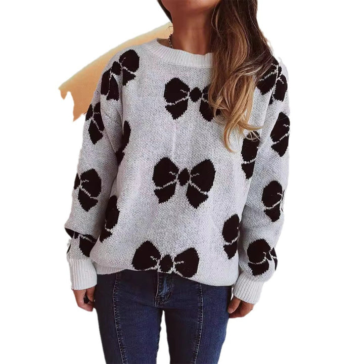 Damen Pullover mit verspieltem Schleifenmuster Drune