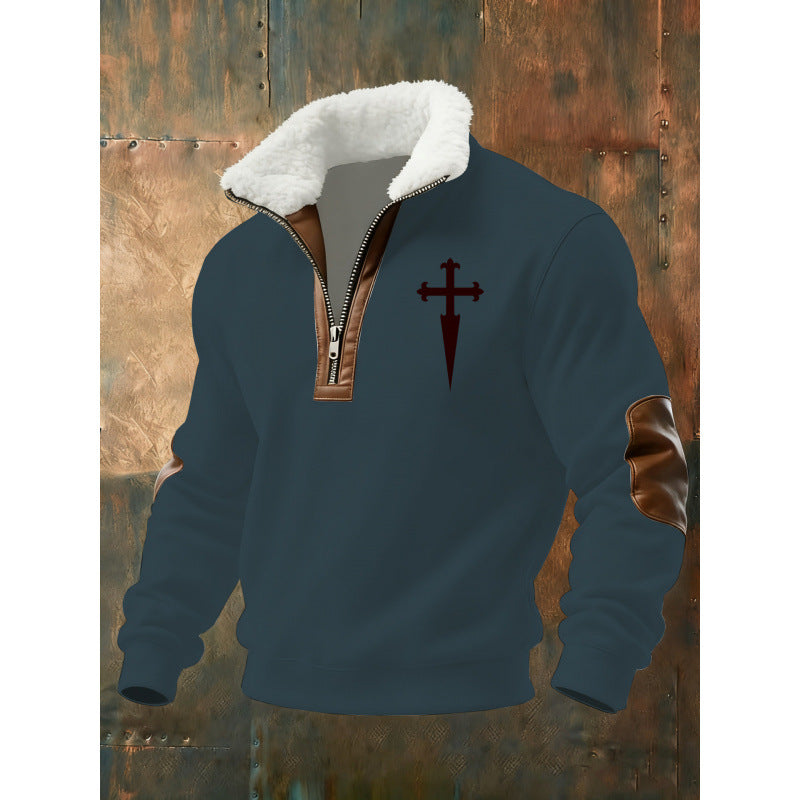 Herren Klassischer Kapuzenpullover mit Fleece-Detail Drune