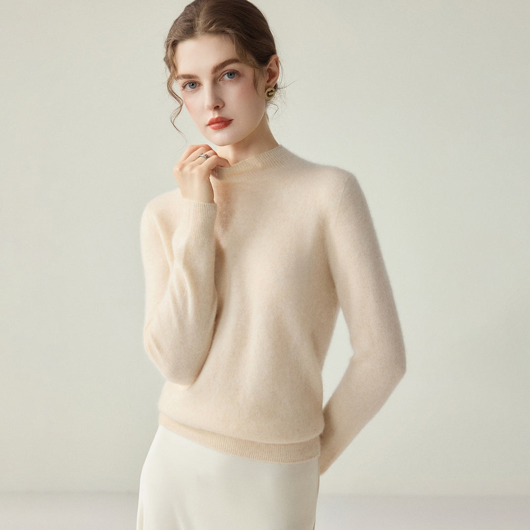 Damen Schmaler Mockneck-Feinstrickpullover mit kaschmirähnlicher Haptik Drune