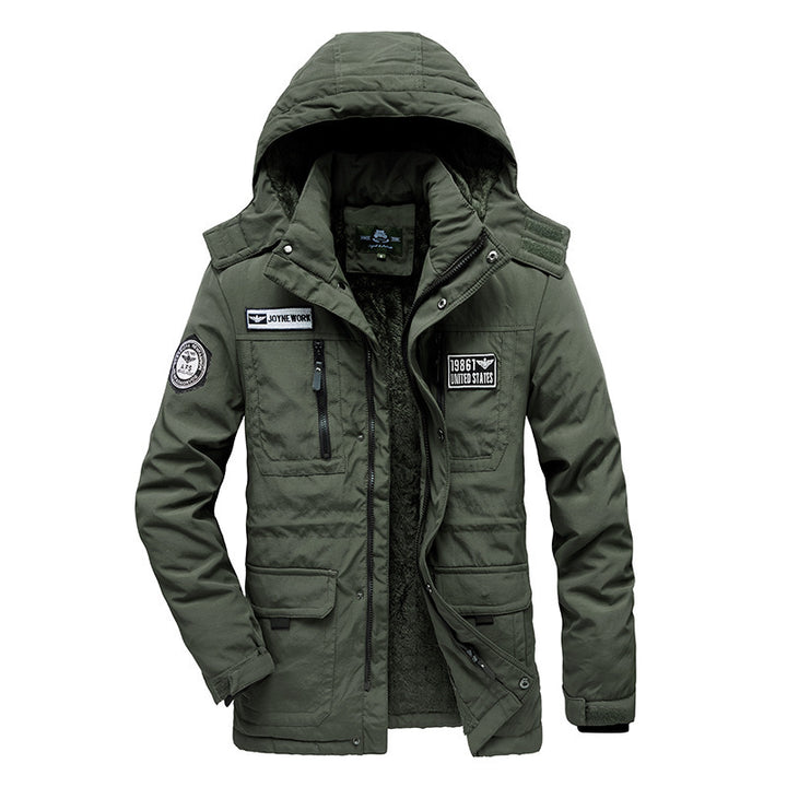 Herren Modularer Utility-Parka mit durchgehendem Teddyfleece und abdeckbarer Frontleiste Drune