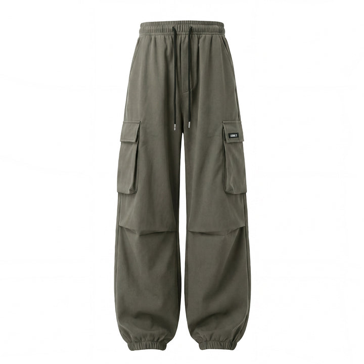 Unisex Weite Cargo-Jogginghose mit Tunnelzug, großen Klappentaschen und elastischen Bündchen Drune