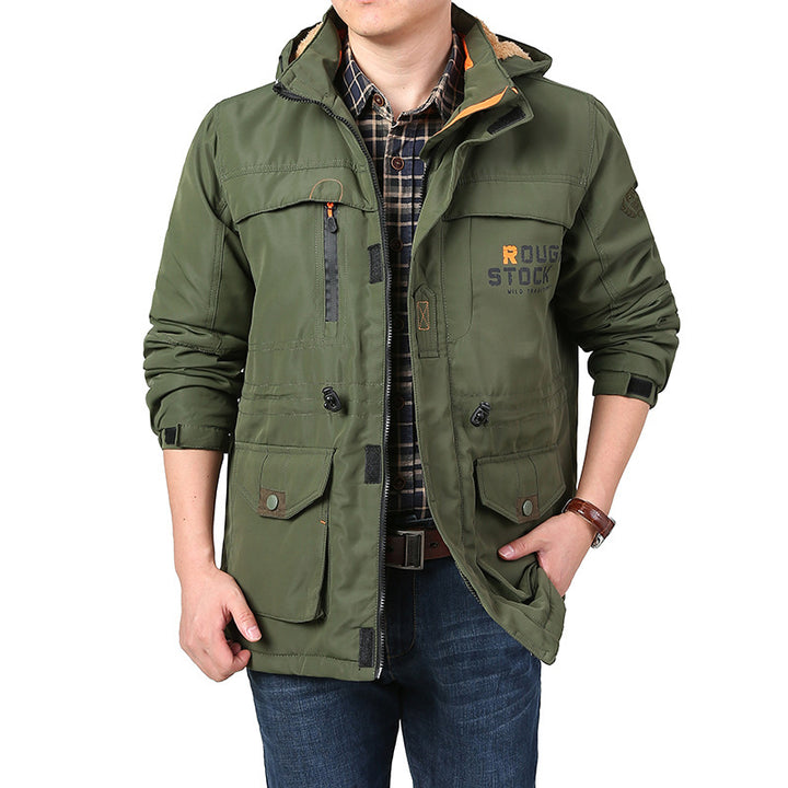 Herren Multifunktionale Outdoorjacke mit mehreren Taschen Drune