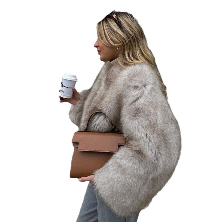 Damen Kurz geschnittene Shaggy-Faux-Fur Jacke mit kastiger Silhouette und extraweichem Hochflor Drune