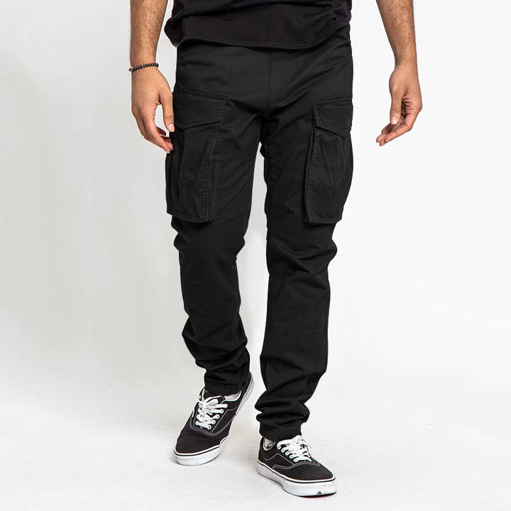 Herren Cargo-Hose mit Mehrfach-Taschen, tapered Passform & Kordelabschluss Drune