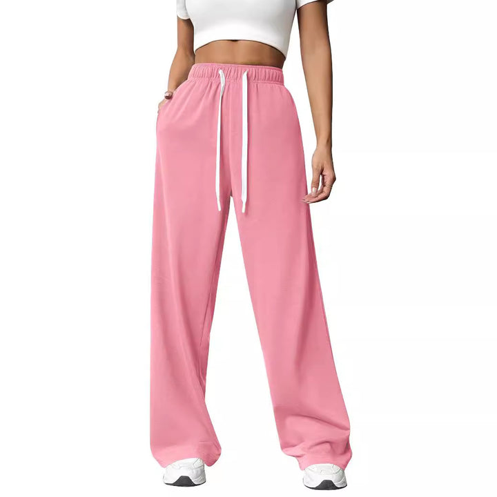 Damen lose Jogginghose mit elastischem Bund und Seitentaschen Drune