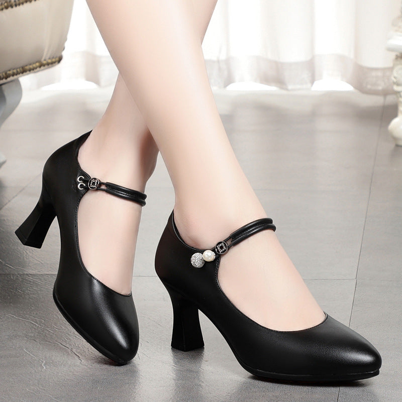 Damen Elegante Mary Jane Pumps mit verzierten Riemchen und komfortablem Blockabsatz Drune