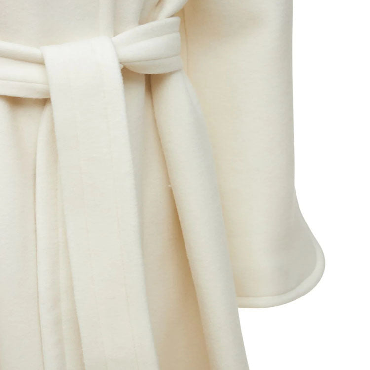 Damen Wollmix-Mantel im Kimono-Schnitt mit Bindegürtel und verdeckter Knopfleiste Drune