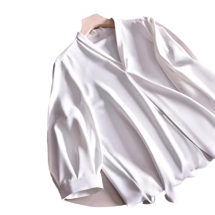 Damen Elegante Bluse mit Ballonärmeln Drune