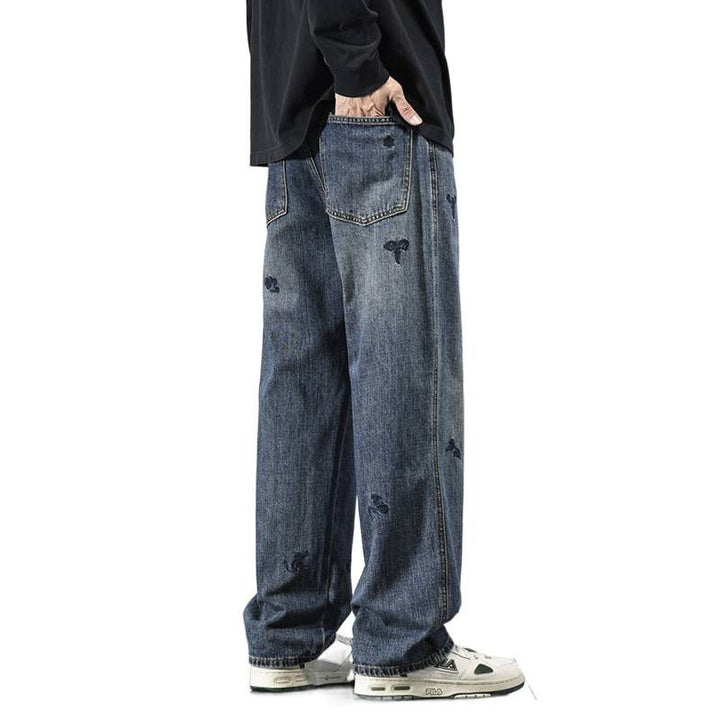 Herren Bequeme und modische Jeans mit Stickereien Drune