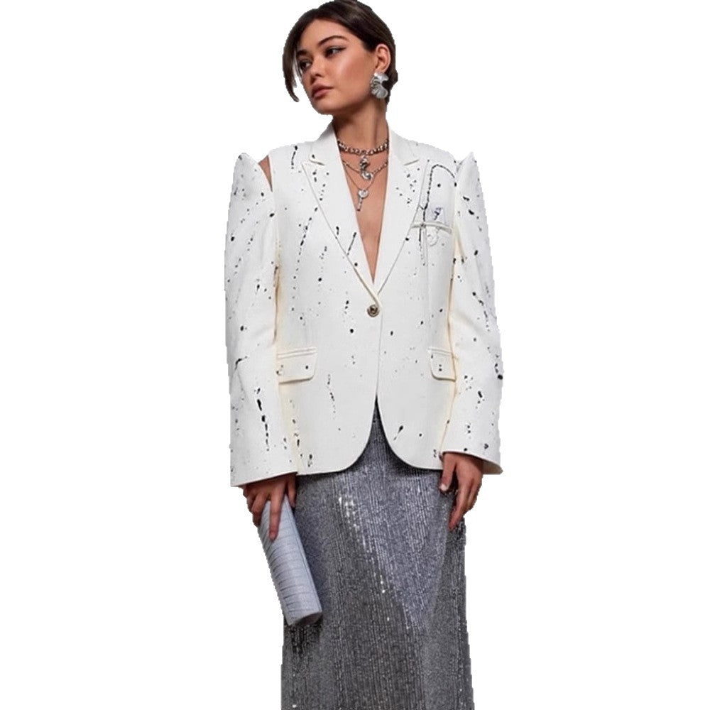 Damen Übergrößen Blazer mit kreativen Designelementen Drune