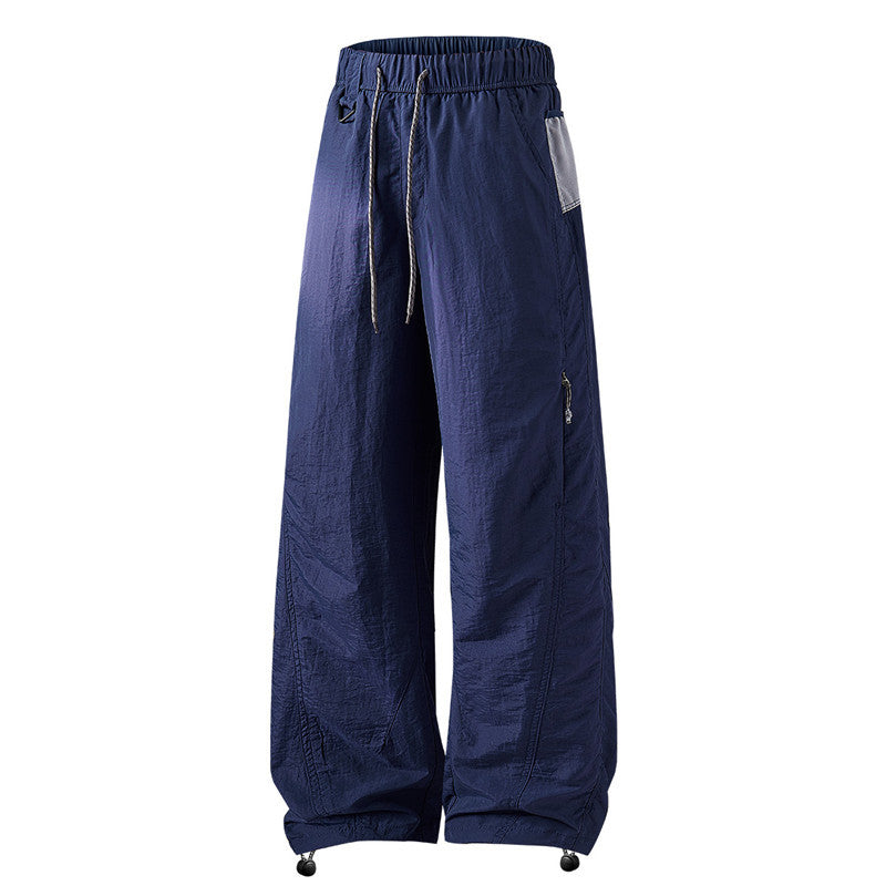 Herren Weite Cargo-Freizeithose mit elastischem Bund, Tunnelzug und Reißverschlusstaschen Drune