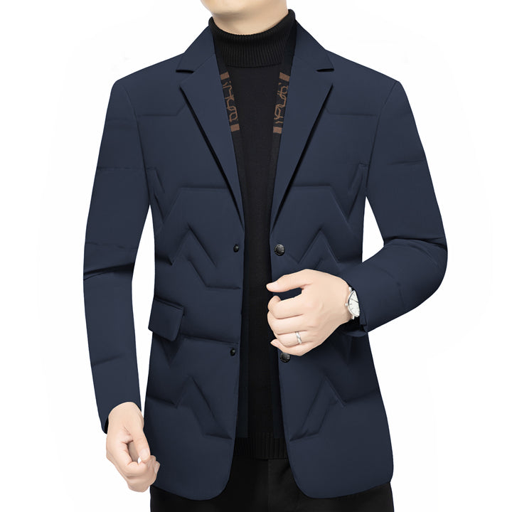 Herren Gepolstertes Business-Sakko mit gesteppter Optik und Notch-Revers Drune