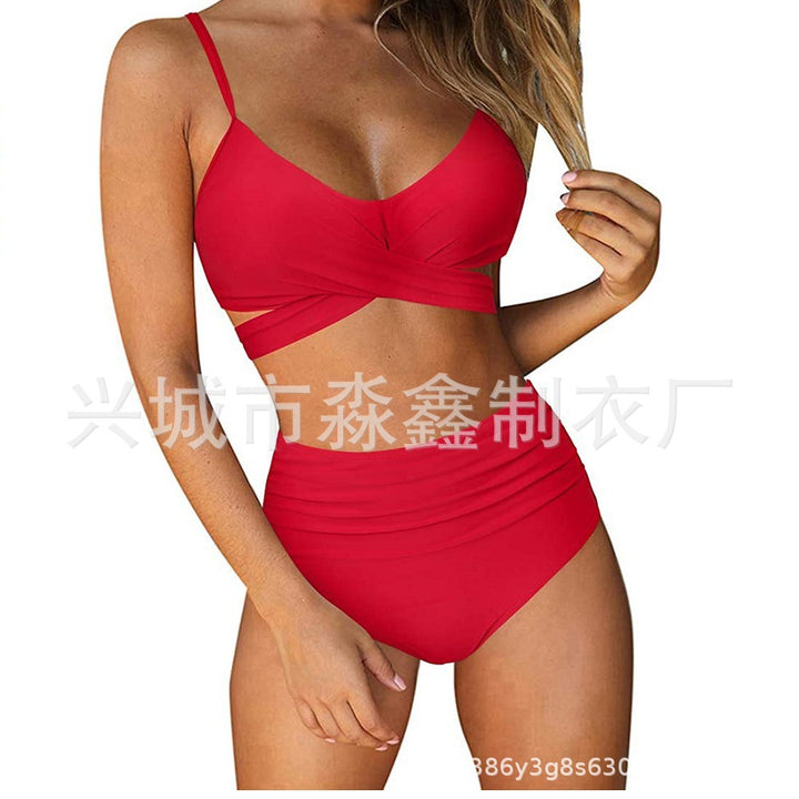 Damen Crop-Top Bikini-Set mit geflochtenem Design Drune