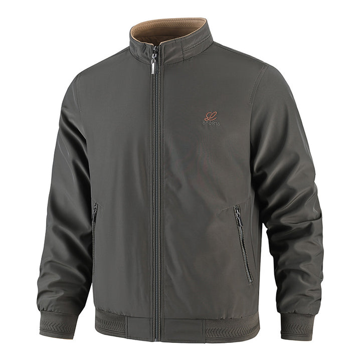 Herren Modische Freizeitjacke mit hohem Stehkragen und praktischen Taschen Drune