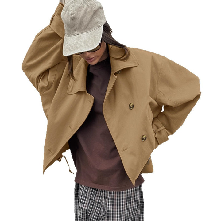 Damen oversized Wickeljacke mit lässigem Schnitt und praktischen Taschen Drune