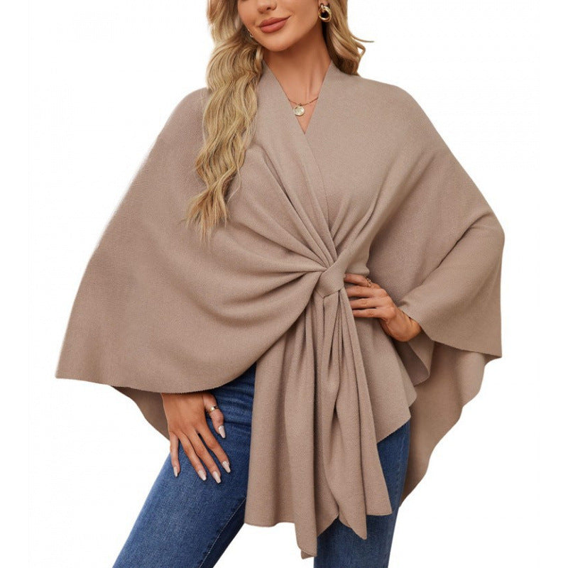 Damen modischer Wickelmantel mit trendigem Design Drune