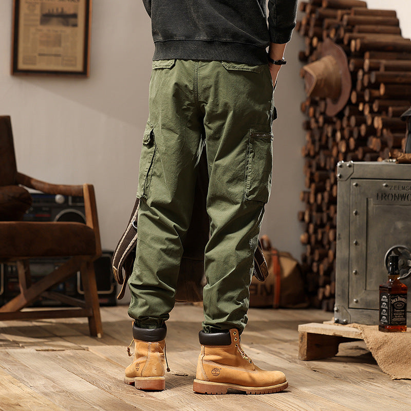 Herren Utility-Cargo-Jogger aus robustem Baumwoll-Twill mit elastischem Komfortbund, Multifach‑Taschen und Reißverschluss-Beintasche Drune