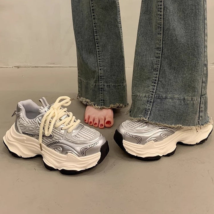Damen Sportliche Chunky Sneakers mit atmungsaktiver Oberfläche und dämpfender Sohle Drune