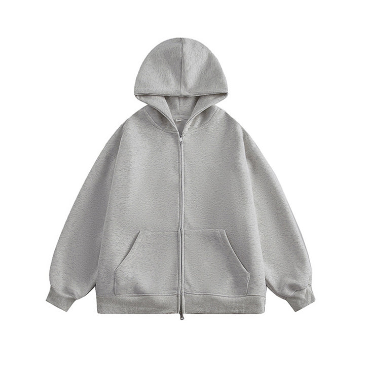 Unisex Oversize-Kapuzenjacke mit durchgehendem Reißverschluss und weichem Fleece-Innenfutter Drune