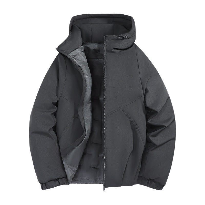 Herren Wattierte Übergangsjacke mit Kapuze, wind- und wasserabweisender Hülle & minimalistischer Stepp-Optik Drune