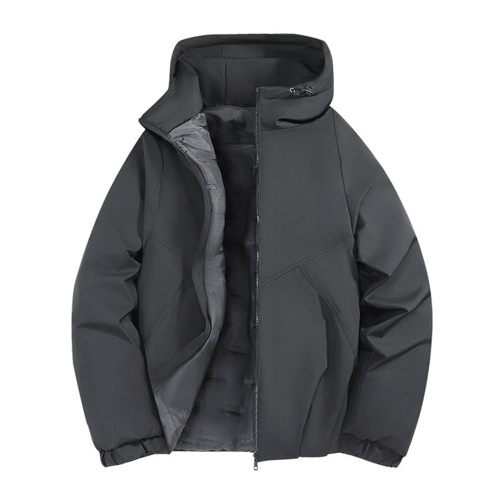 Herren Wattierte Übergangsjacke mit Kapuze, wind- und wasserabweisender Hülle & minimalistischer Stepp-Optik Drune