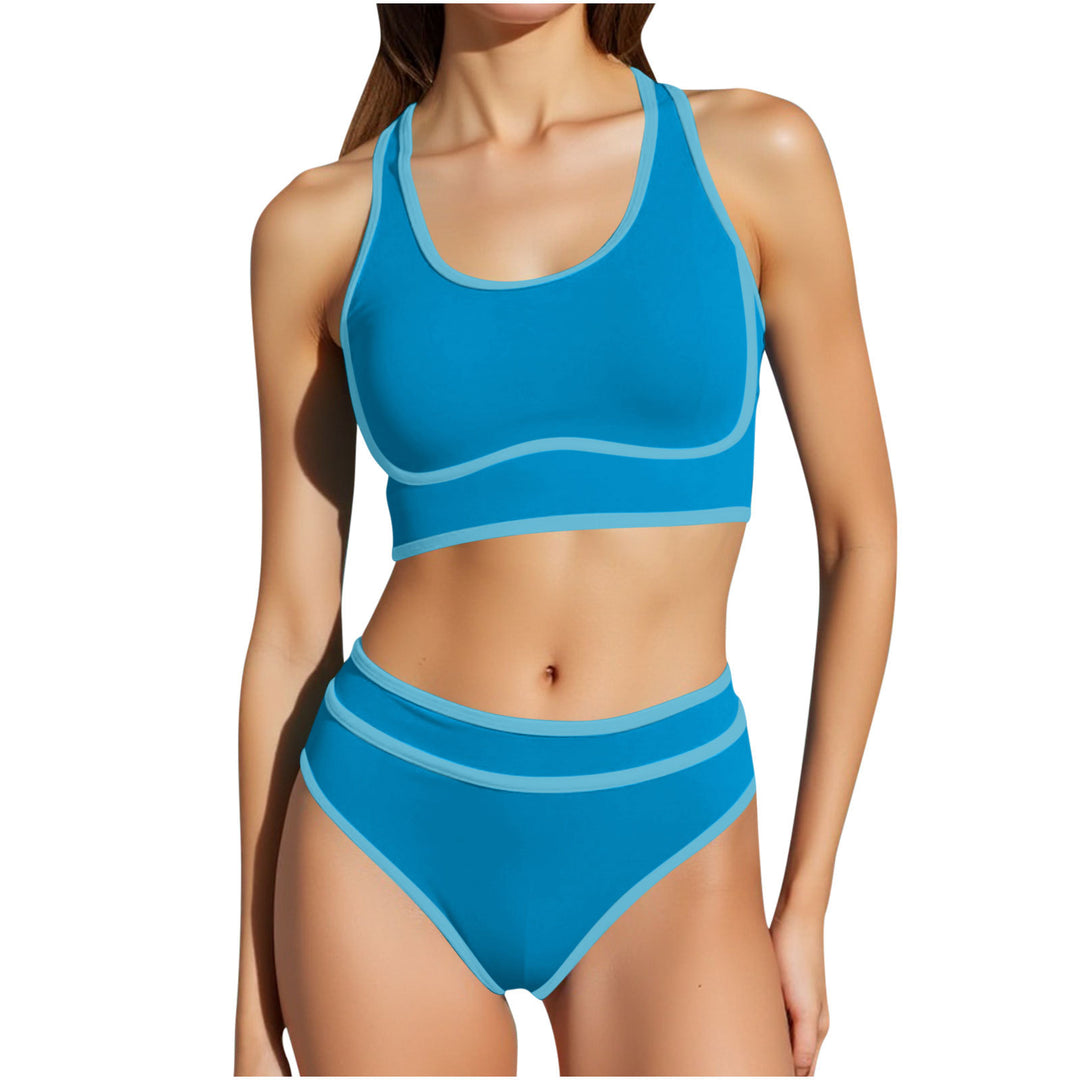 Damen Sportliches Bikini-Set mit hoch taillierter Hose Drune