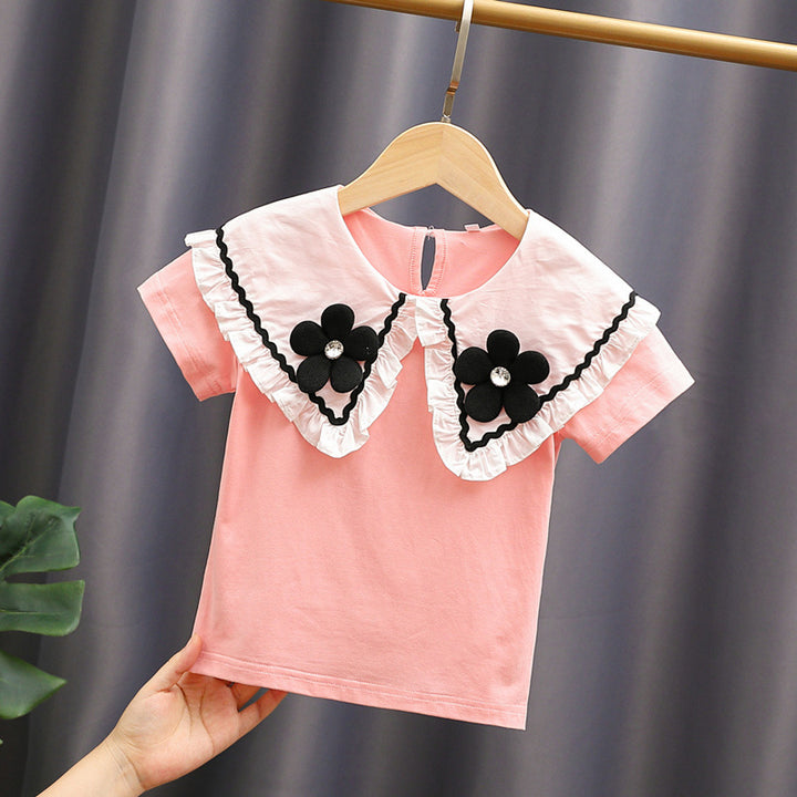 Damen elegante und verspielte Bluse mit Volantkragen Drune