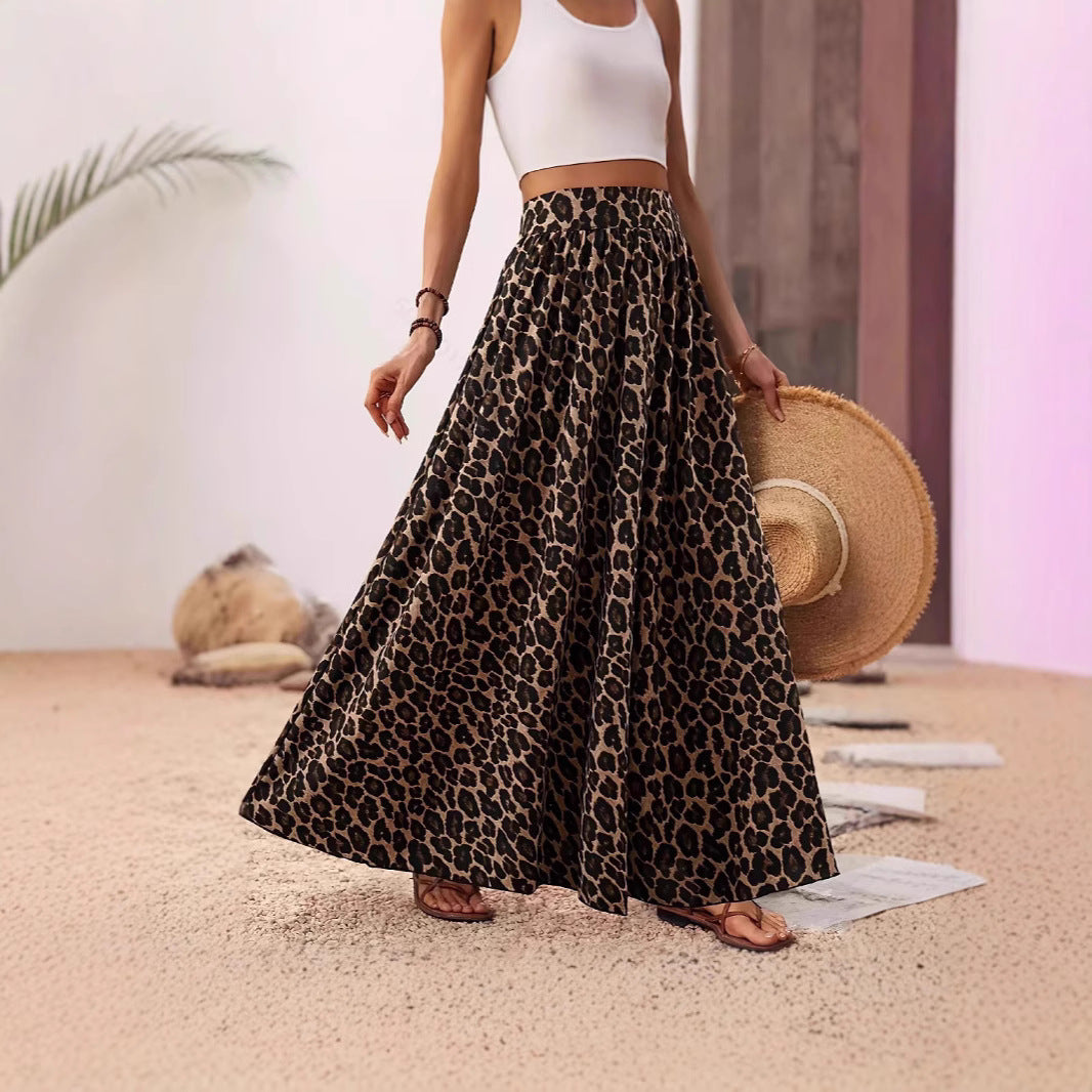 Damen Maxirock mit leopardenmuster Drune
