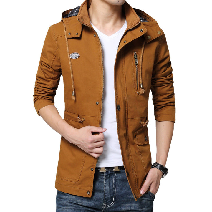 Herren Kapuzen-Parka im Fieldstyle mit Kordelzug und Reißverschluss Drune