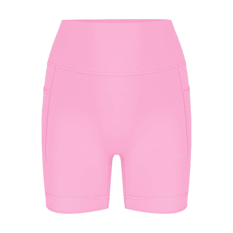 Damen sportliche hoch Taillierte Radlerhose mit praktischen Seitentaschen Drune